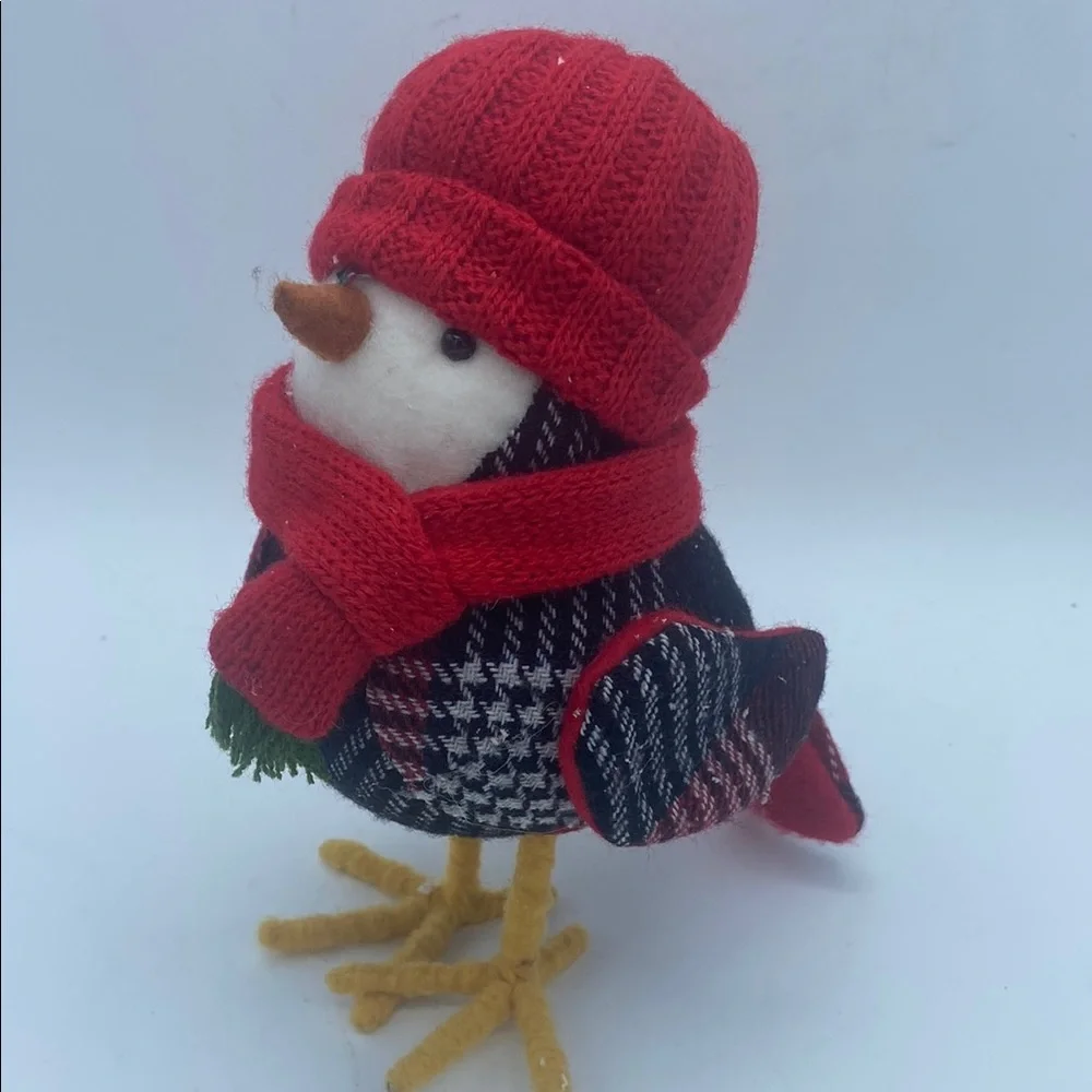 2017 Target Christmas Winter Wonderland Featherly Friends bird red plaid 7”